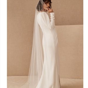 BHLDN sky mist veil - ivory - worn once